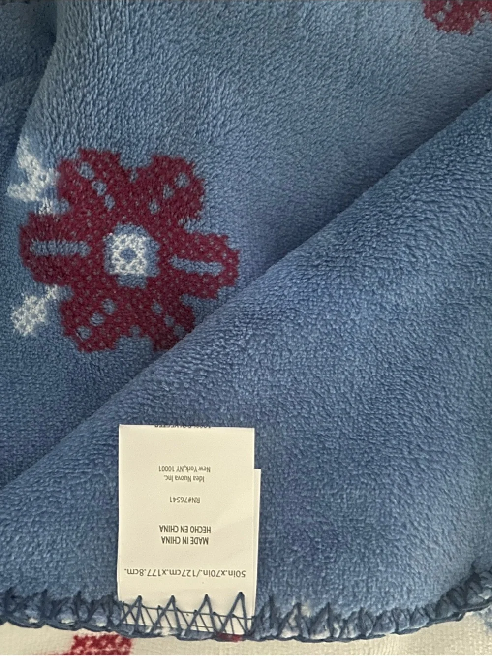 “New” STYLEHOUSE Reversible Plush Throw Blanket - Patriotic Red, White & Blue